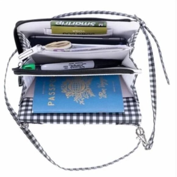 SCOUT Gingham Coated Cotton Crossbody Wallet Purse - Adorable And Functional - Picture 2 of 6